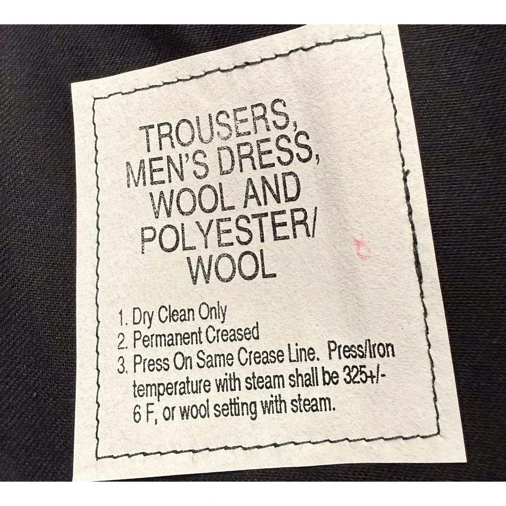 Tennessee Apparel Corp Mens Army Green AG-489 Poly Wool Dress Trousers 36S
